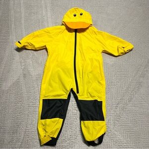Cuddle Club Toddler 3T One Piece Yellow Duck Rain Suit Waterproof With Hood